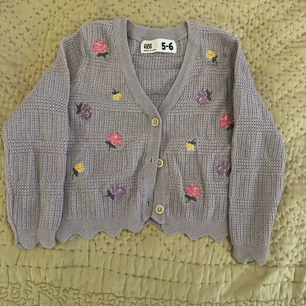 Floral cardigan girls size 5/6